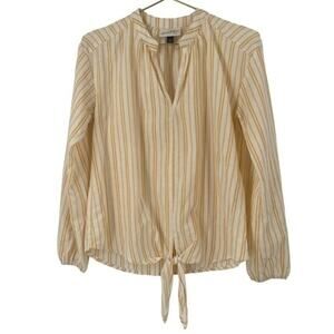 XS Universal Thread, yellow And White Tie Front Top